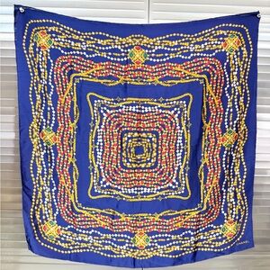 Chanel Vintage Scarf Stole Gem Chain Bijou Pattern